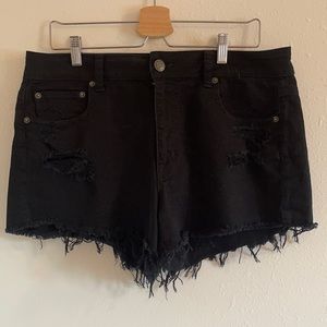 AE Hi-Rise Festival Black Jean Shorts (Women’s 14)
